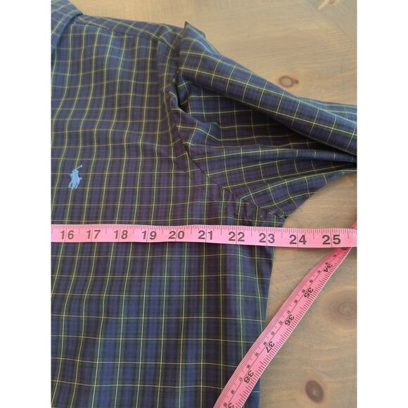 Ralph Lauren Classic Fit Button Down Shirt Men's Size 15.5 Blue Plaid Lng Sleeve - Picture 6 of 14